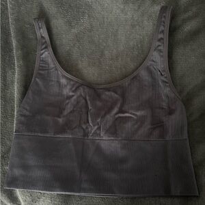 PINK Victoria's Secret Dark Gray Ribbed Sports Bra